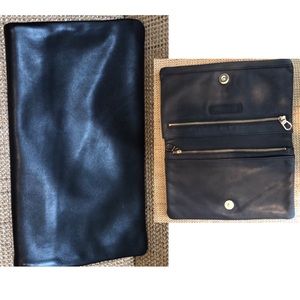 Ann Taylor Black Leather Clutch